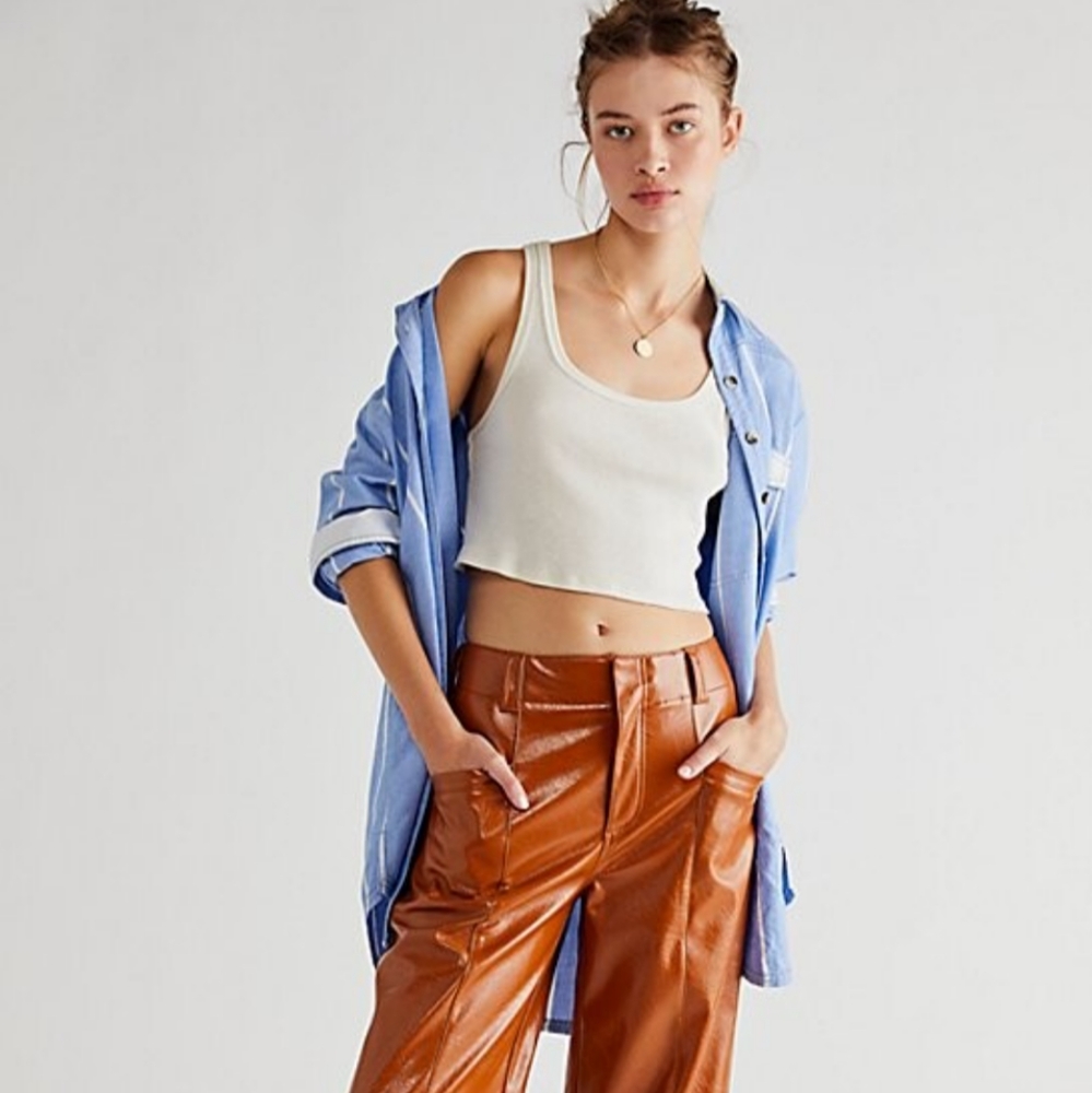 Free People Star crossed lovers faux leather pants